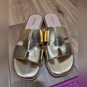 Goodfellow & Co Metallic Gold Slide Sandals